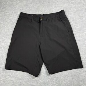 14th Union Shorts Mens 32 Black Slim Fit Flat Front Chino Golf Performance